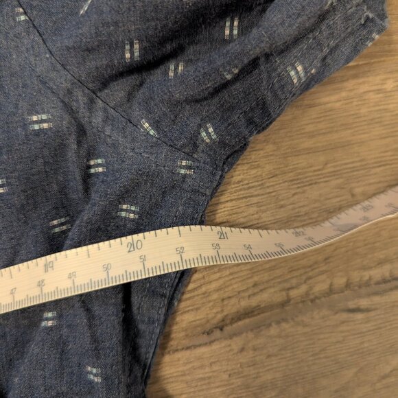 Men's RW & Co. Blue Pattern Short Sleeve Button-Up - Picture 6 of 7